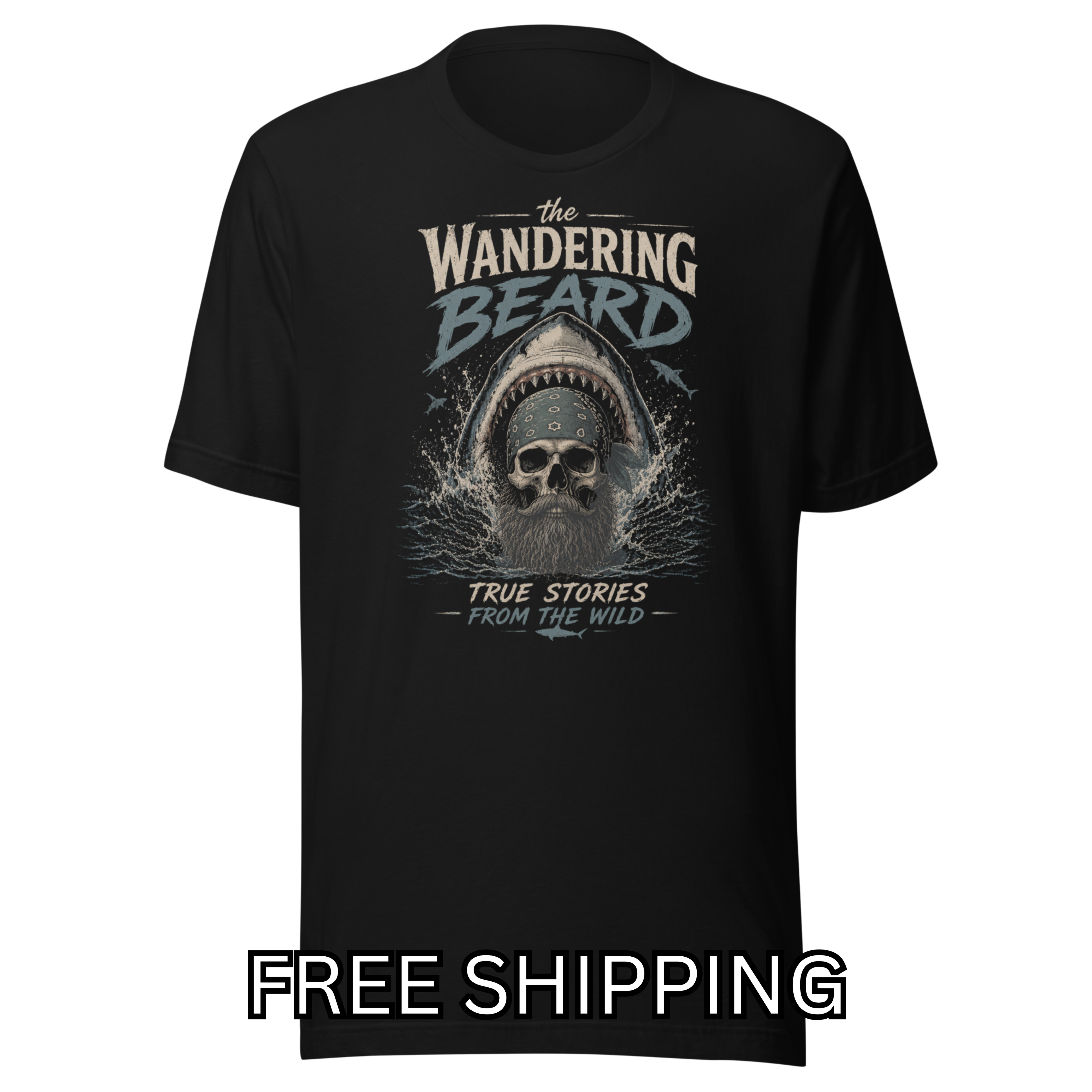 Wandering Beard Shark and Skull Tee